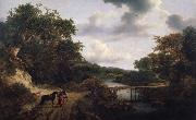 Jacob van Ruisdael Landscape with a footbridge oil painting